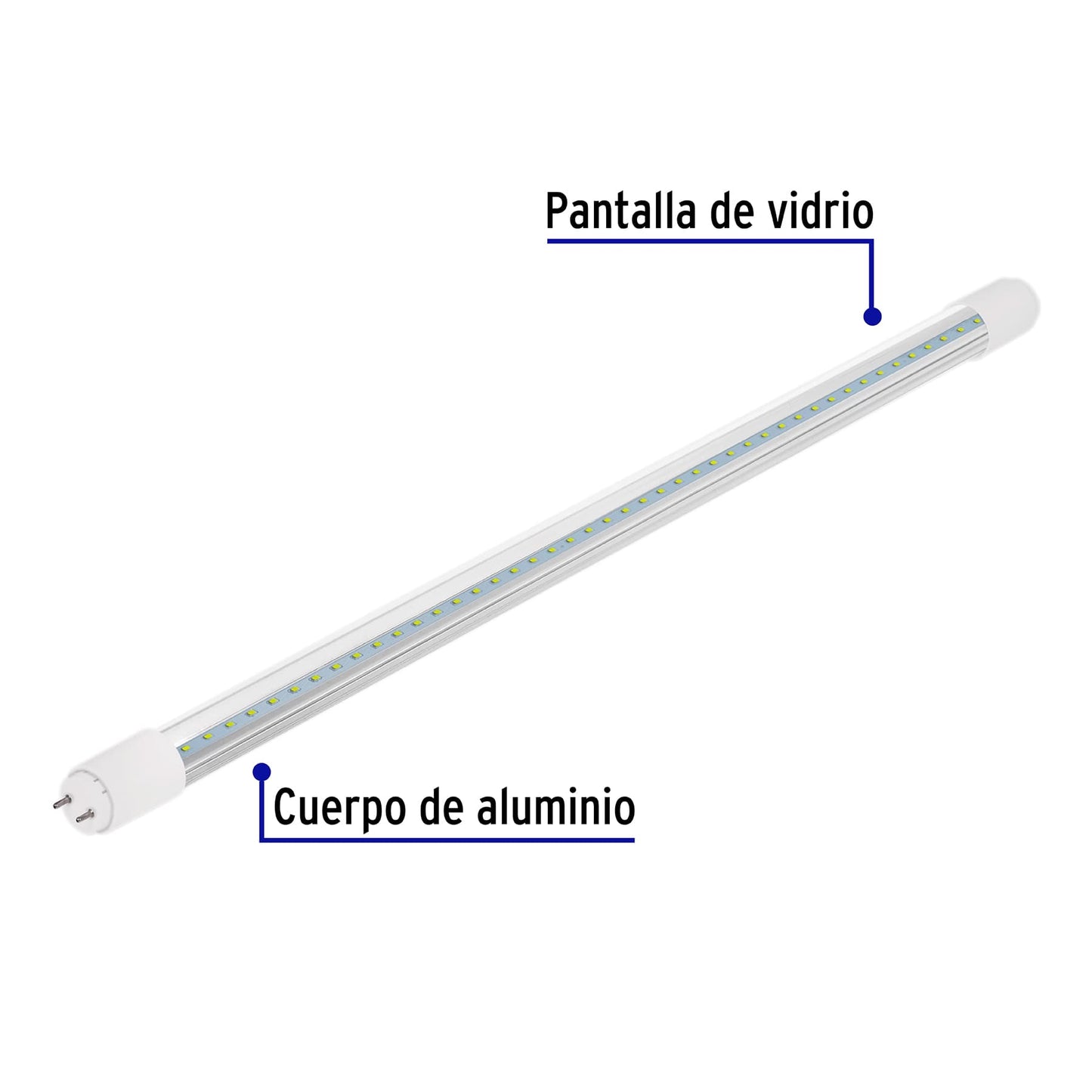 Tubo de LED T8 9 W base G13 pantalla de vidrio, Basic | LED-T809V | 28000