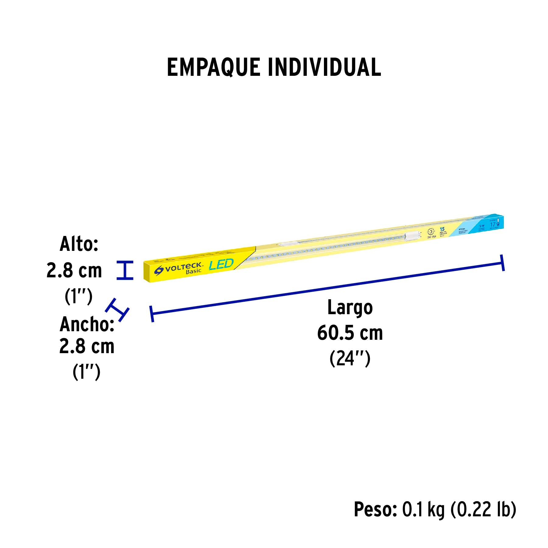 Tubo de LED T8 9 W base G13 pantalla de vidrio, Basic | LED-T809V | 28000
