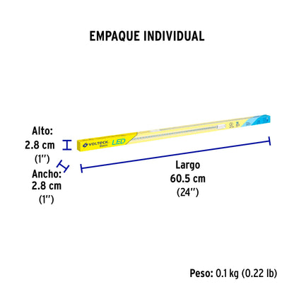 Tubo de LED T8 9 W base G13 pantalla de vidrio, Basic | LED-T809V | 28000