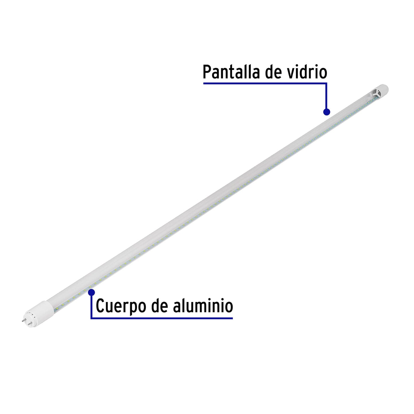 Tubo de LED T8 18 W base G13 pantalla de vidrio, Basic | LED-T818V | 28001