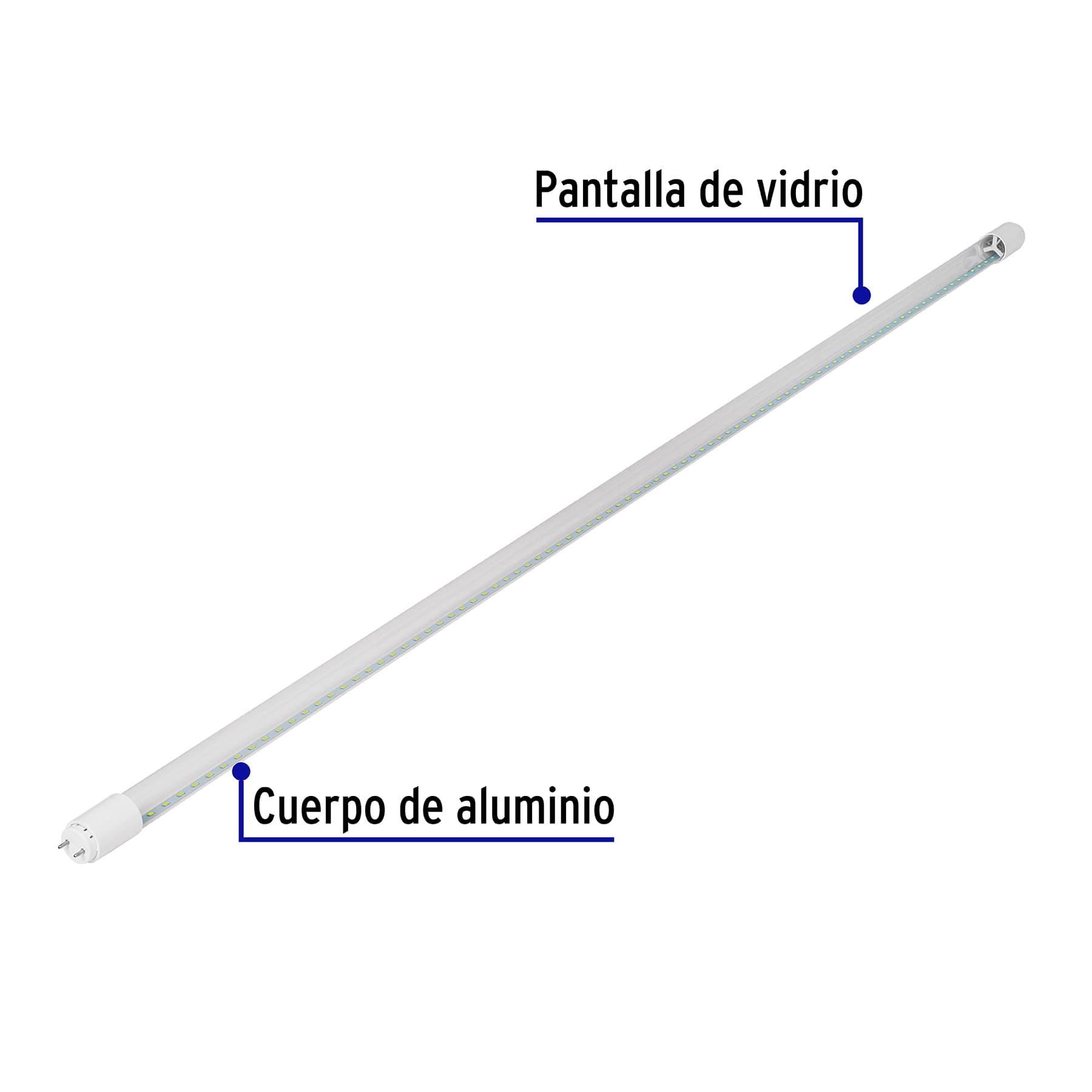 Tubo de LED T8 18 W base G13 pantalla de vidrio, Basic | LED-T818V | 28001