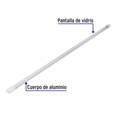 Tubo de LED T8 18 W base G13 pantalla de vidrio, Basic | LED-T818V | 28001