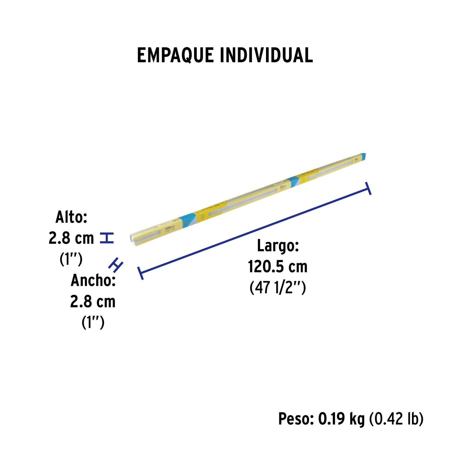 Tubo de LED T8 18 W base G13 pantalla de vidrio, Basic | LED-T818V | 28001
