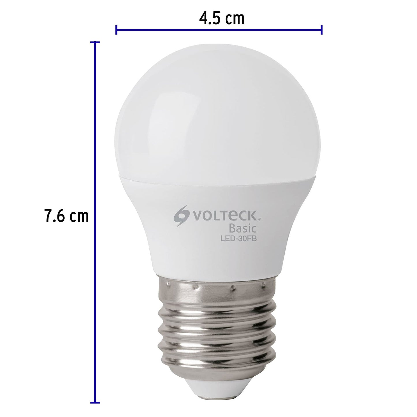 Pack de 4 lámparas LED G45 3 W (equiv. 25 W), luz de día | LED-30GFBX4 | 28003