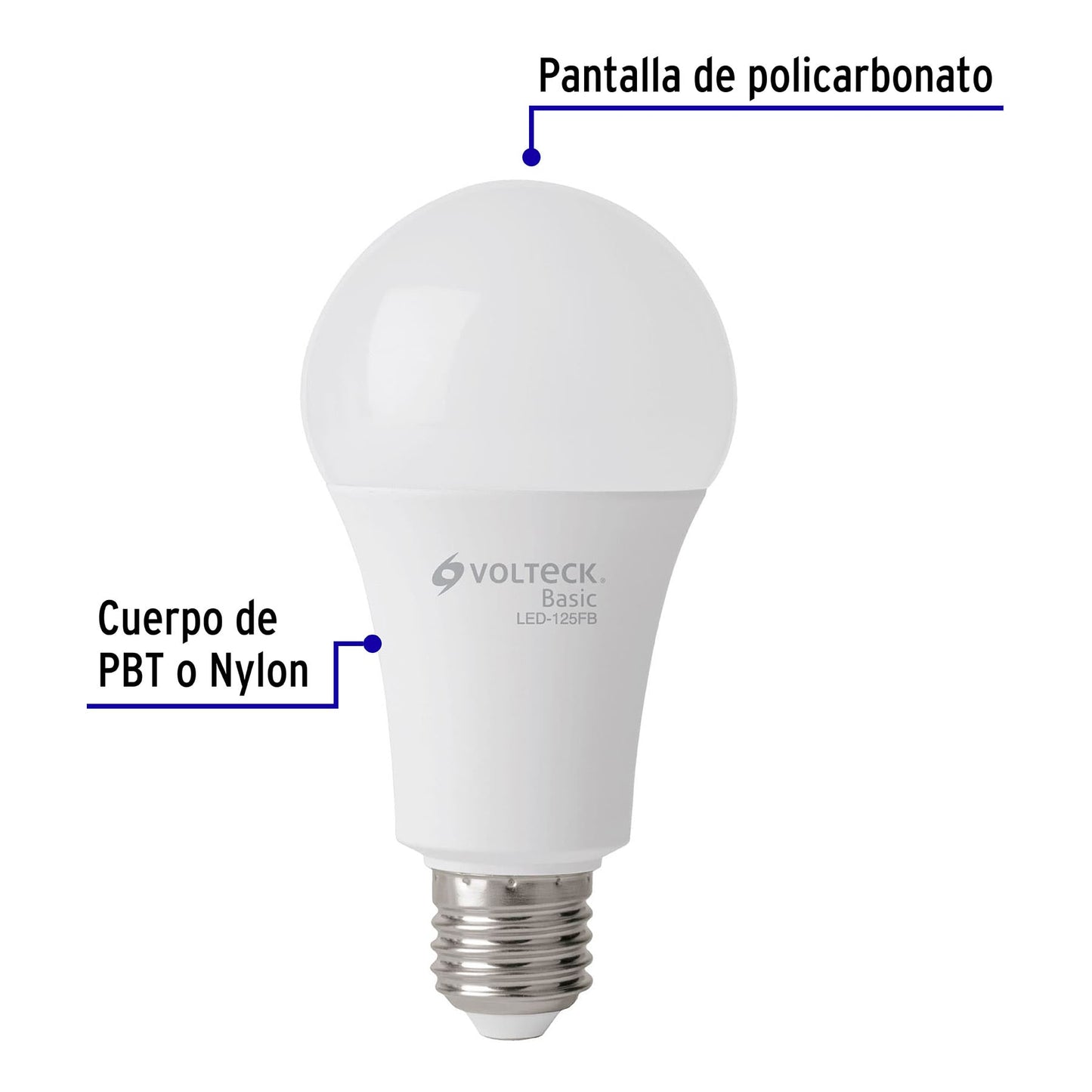 Pack de 4 lámparas LED A19 16 W (equiv. 100 W), luz de día | LED-125FBX4 | 28008