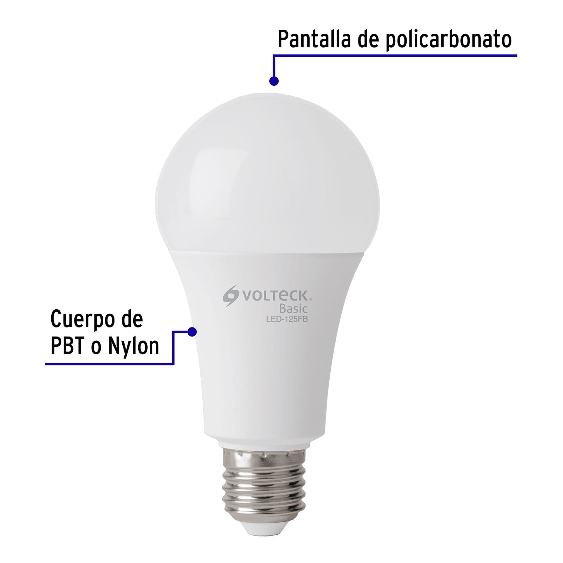 Pack de 4 lámparas LED A19 16 W (equiv. 100 W), luz de día | LED-125FBX4 | 28008