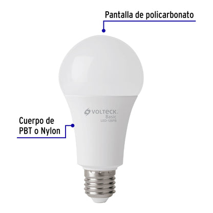 Pack de 4 lámparas LED A19 16 W (equiv. 100 W), luz de día | LED-125FBX4 | 28008
