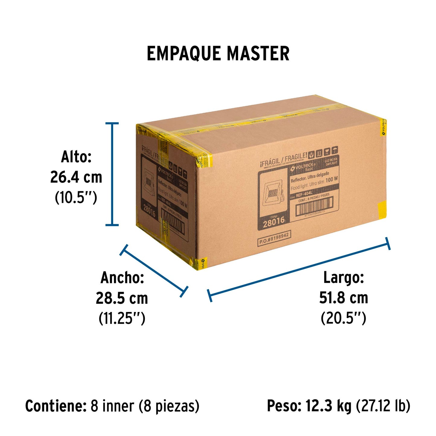 Reflector LED para exteriores 100W 6500K, VOLTECK BASIC | REF-404L | 28016