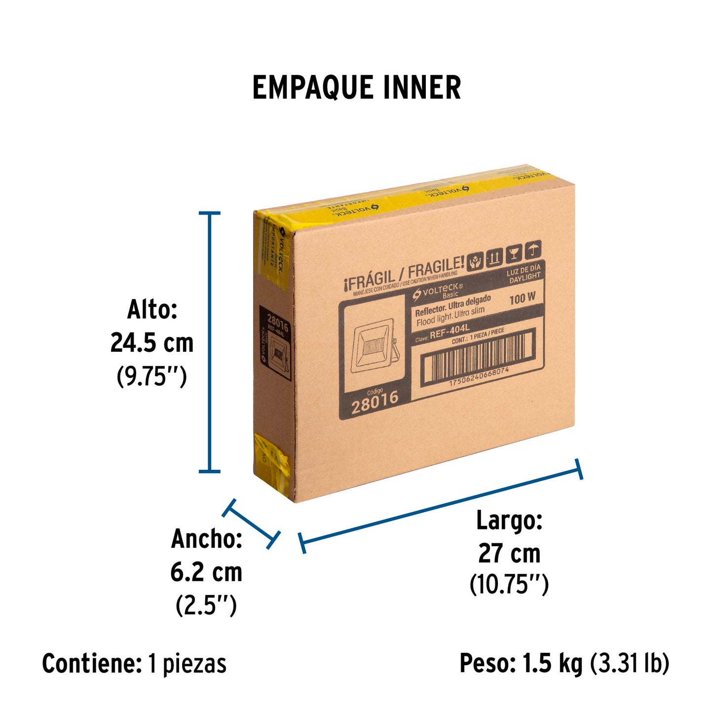 Reflector LED para exteriores 100W 6500K, VOLTECK BASIC | REF-404L | 28016