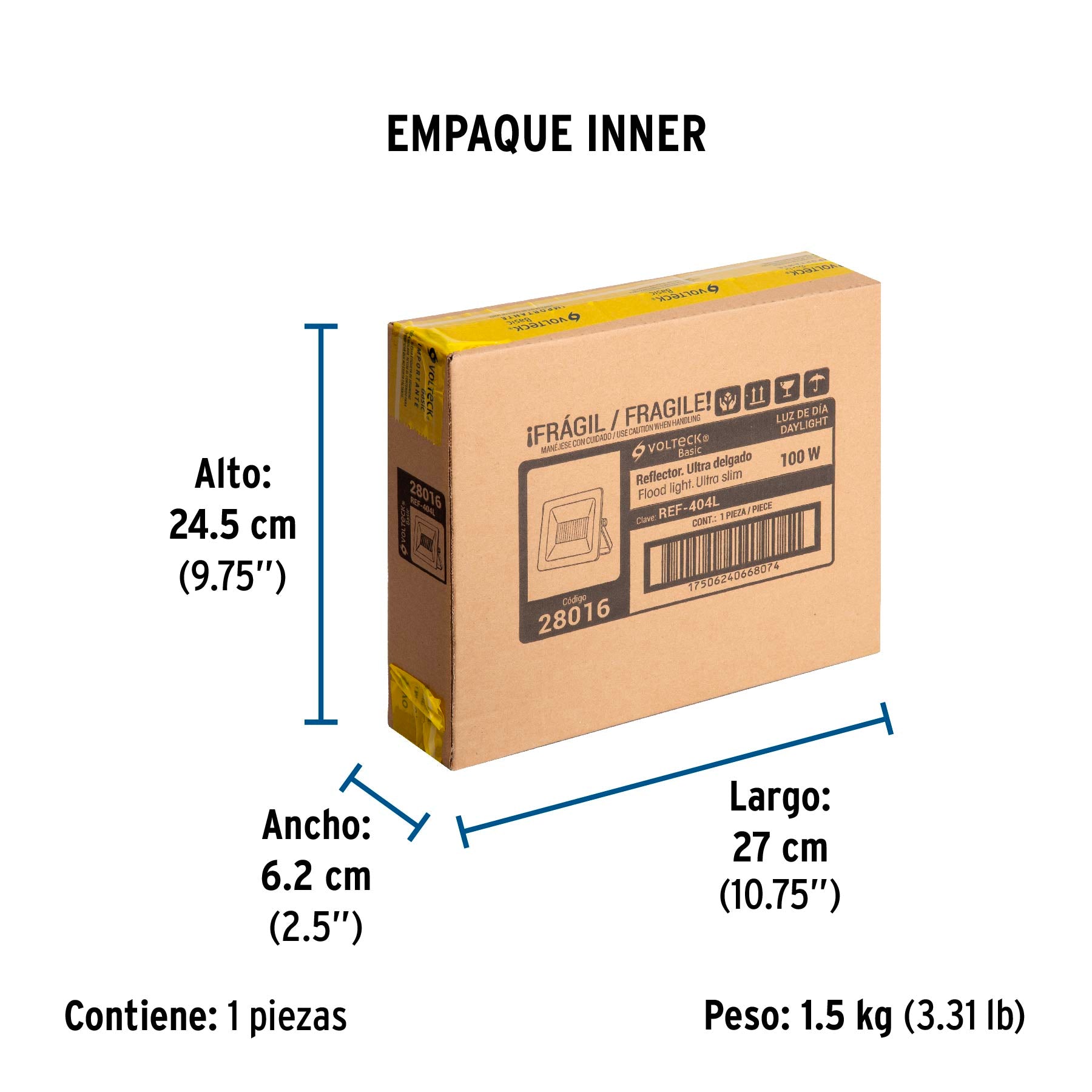 Reflector LED para exteriores 100W 6500K, VOLTECK BASIC | REF-404L | 28016