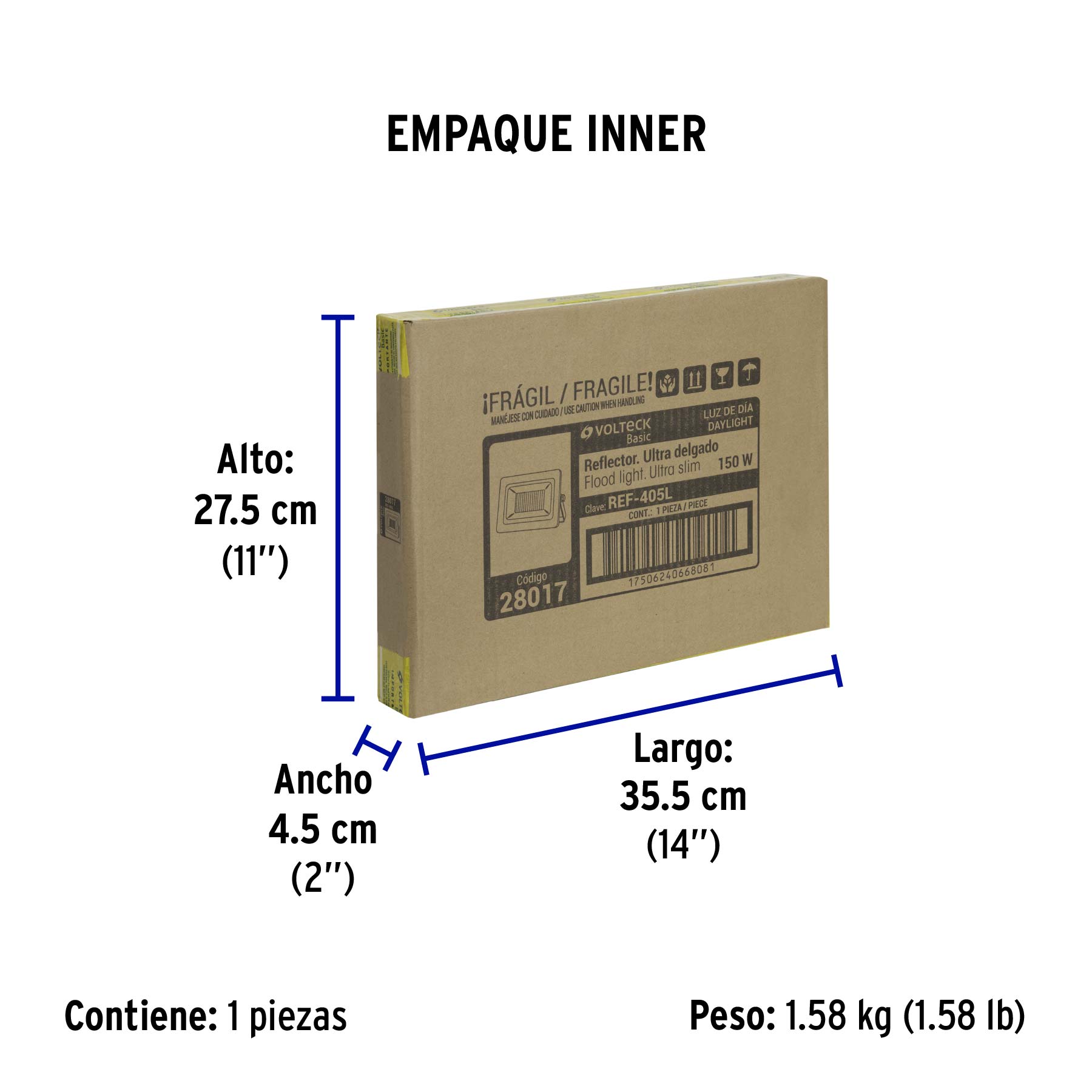 Reflector LED para exteriores 150W 6500K, VOLTECK BASIC | REF-405L | 28017
