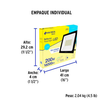 Reflector LED para exteriores 200W 6500K, VOLTECK BASIC | REF-406L | 28018