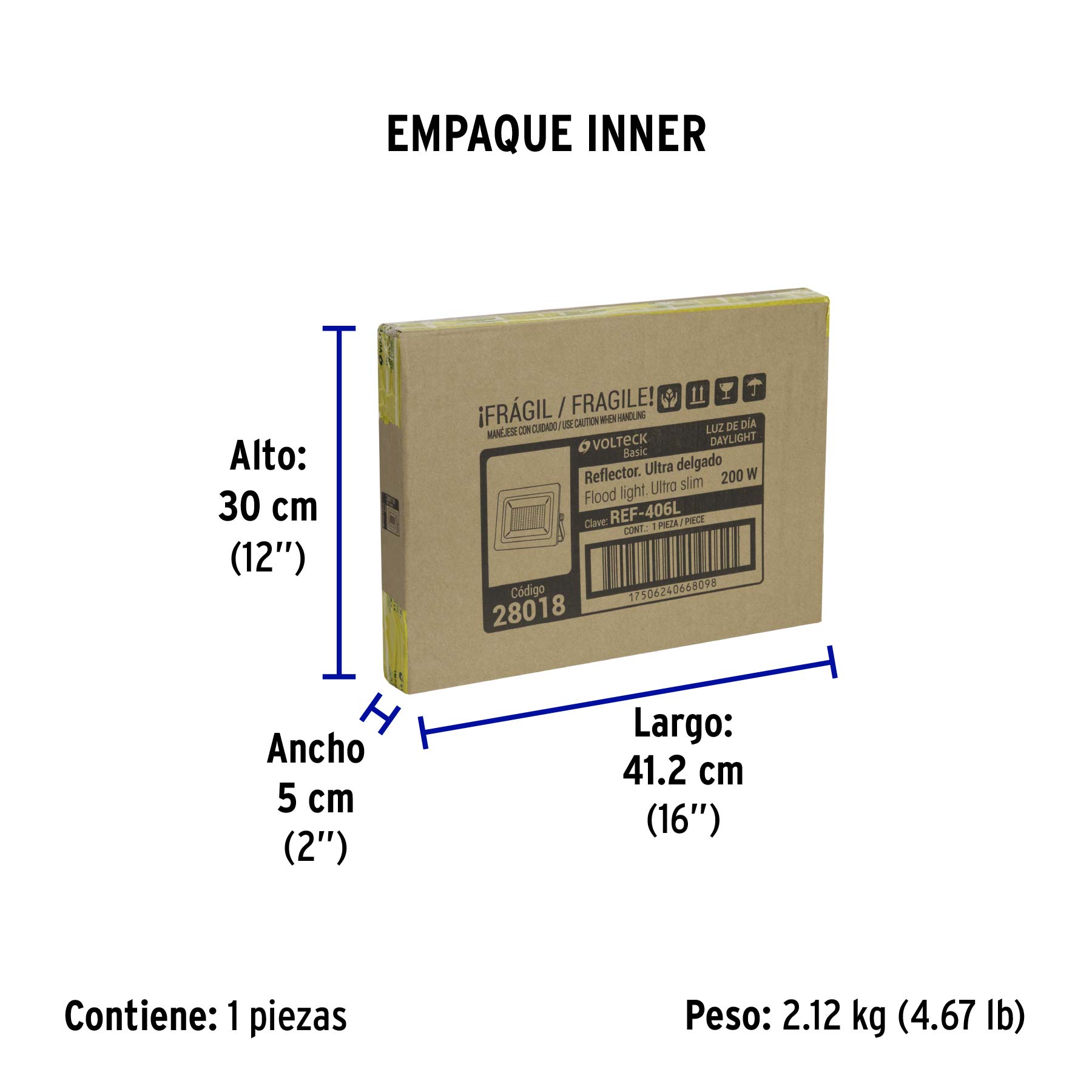 Reflector LED para exteriores 200W 6500K, VOLTECK BASIC | REF-406L | 28018