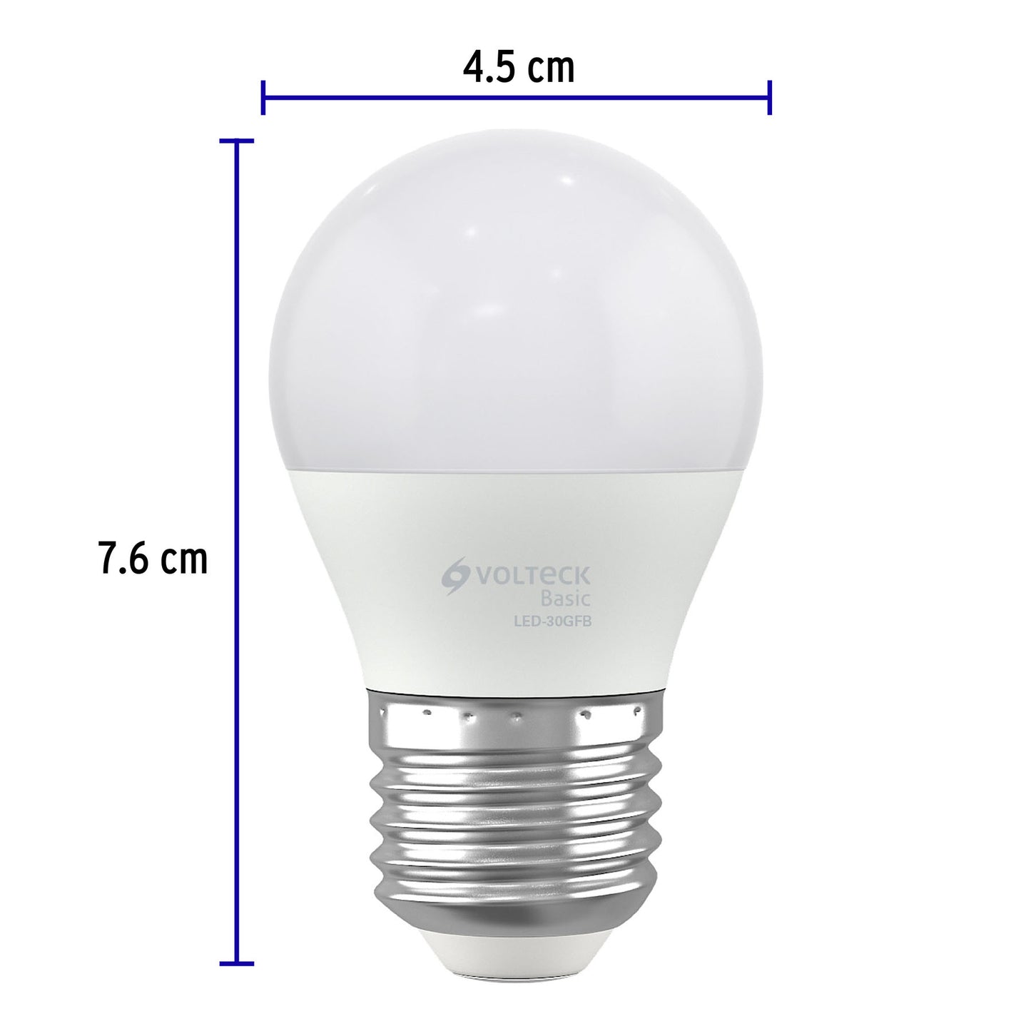 Lámpara LED G45 3 W (equiv. 25 W), luz de día, caja, Basic | LED-30GFB | 28057