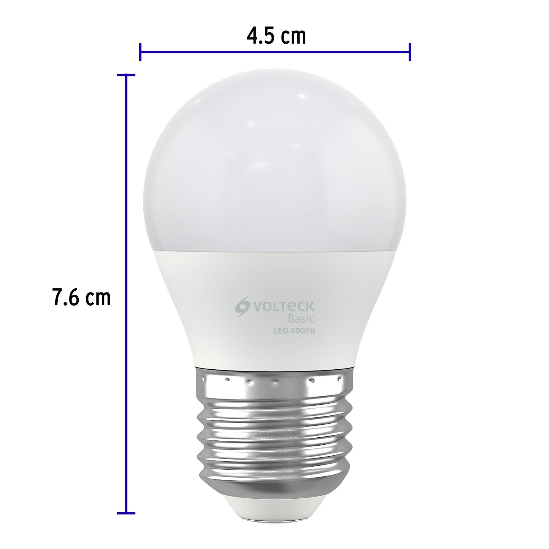 Lámpara LED G45 3 W (equiv. 25 W), luz de día, caja, Basic | LED-30GFB | 28057