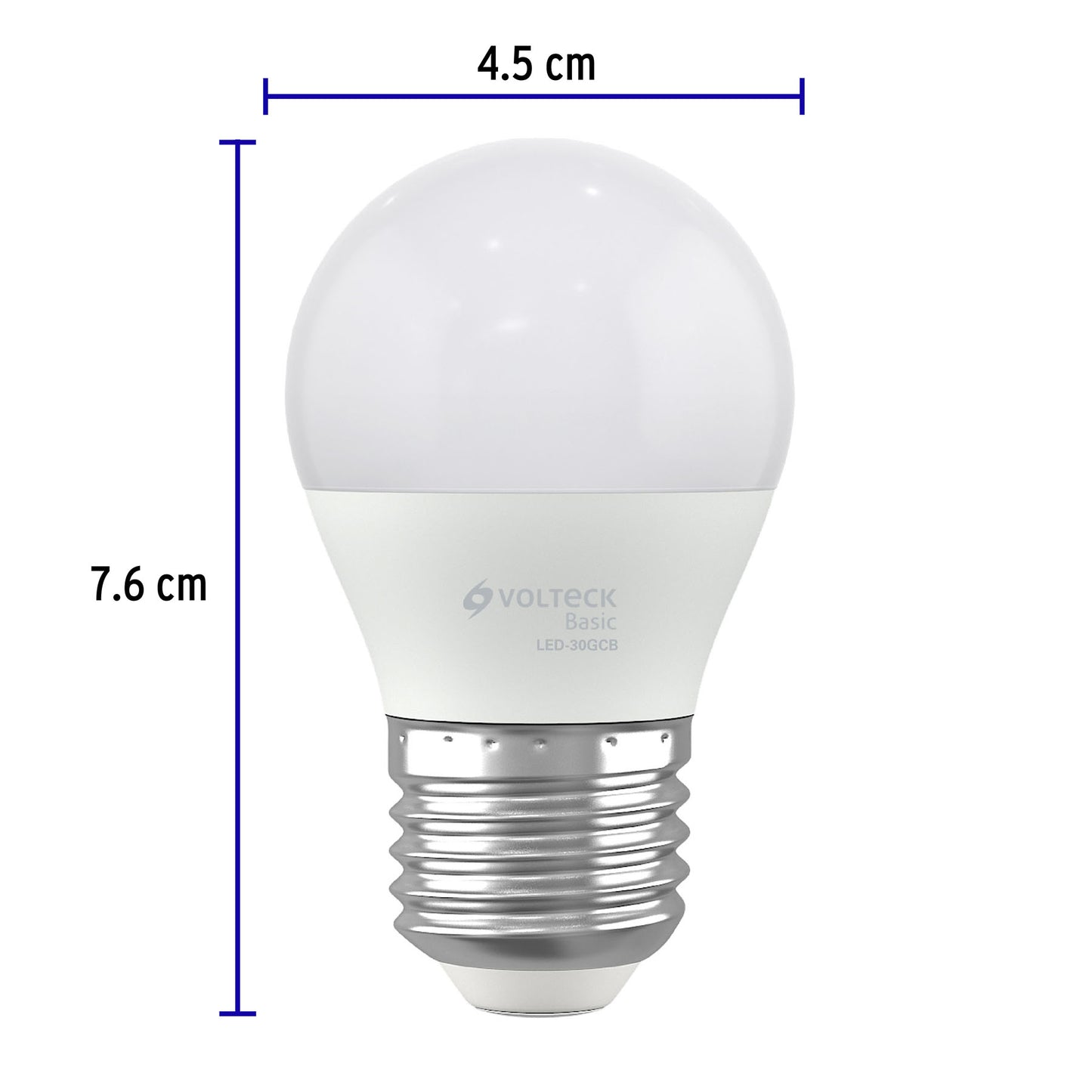 Lámpara LED G45 3 W (equiv. 25 W), luz cálida, caja, Basic | LED-30GCB | 28058