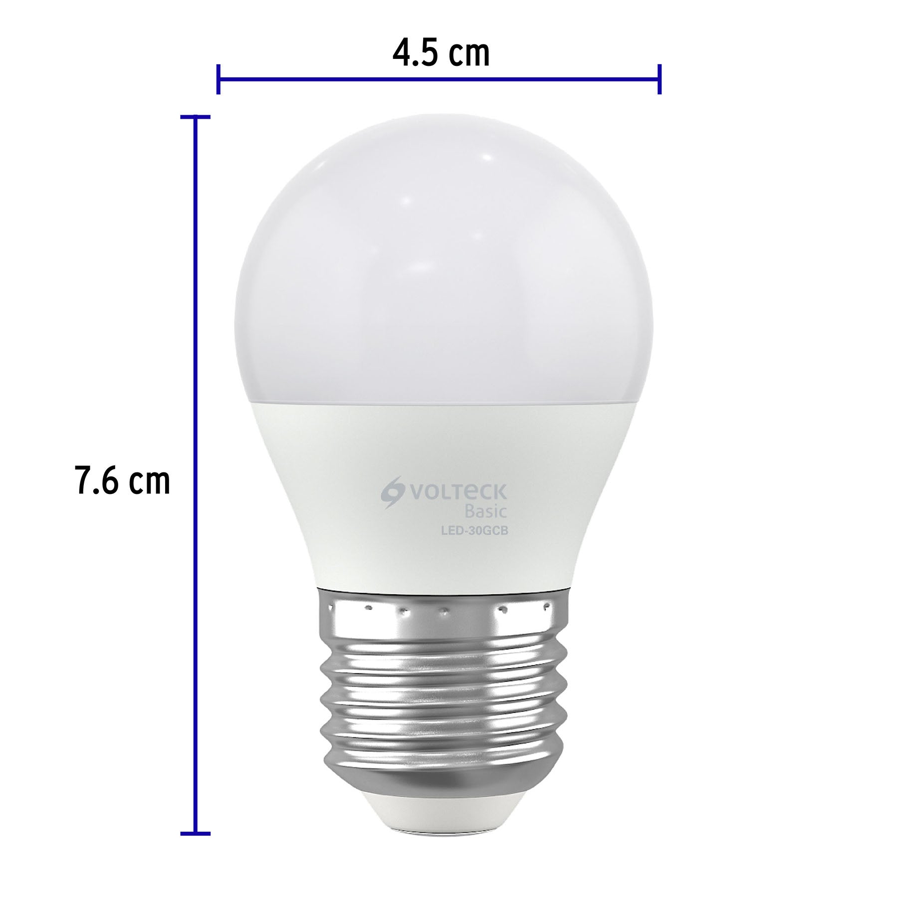 Lámpara LED G45 3 W (equiv. 25 W), luz cálida, caja, Basic | LED-30GCB | 28058