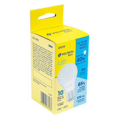 Lámpara LED A19 6 W (equiv. 40 W), luz de día, caja, Basic | LED-40FB | 28059