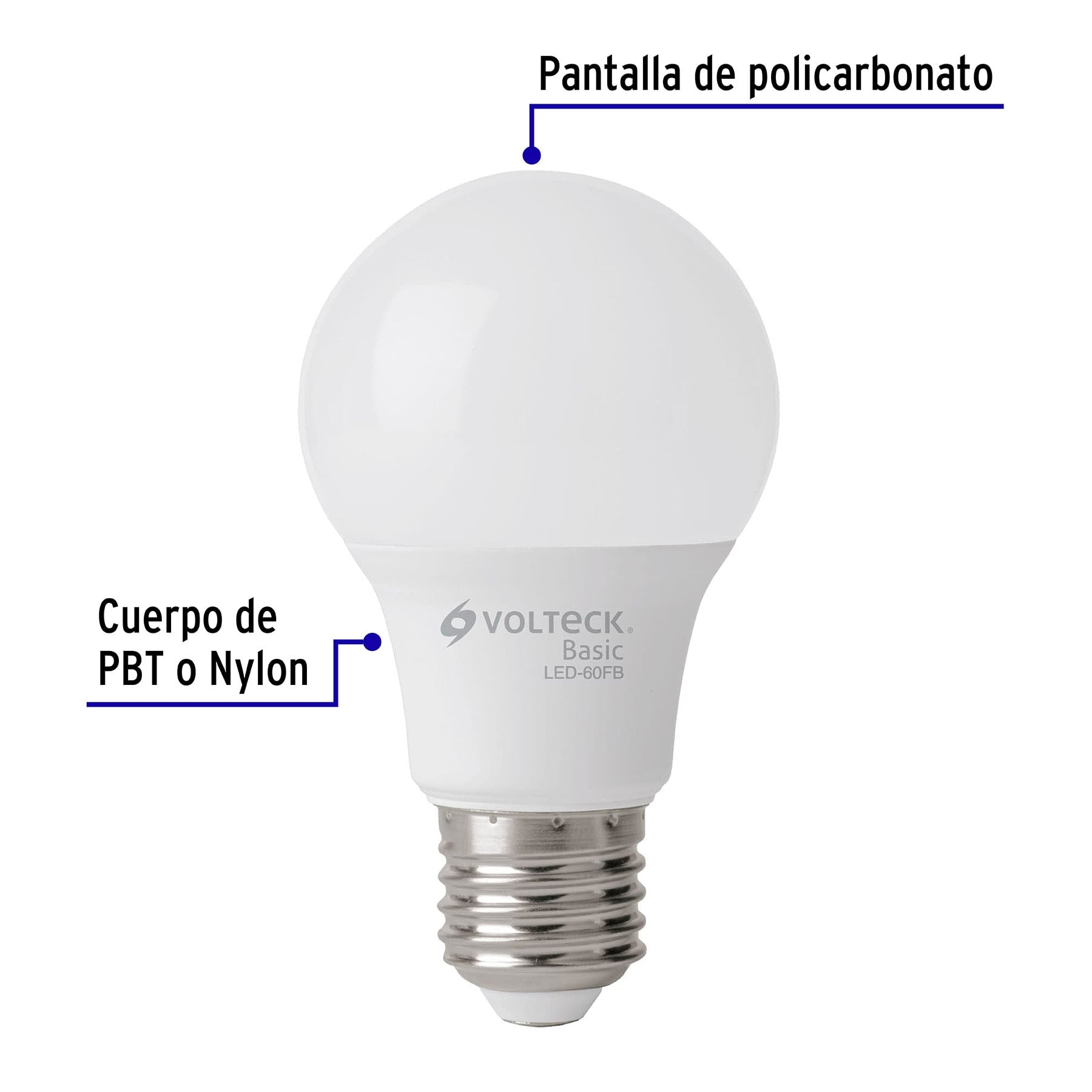 Lámpara LED A19 8 W (equiv. 60 W), luz de día, caja, Basic | LED-60FB | 28061