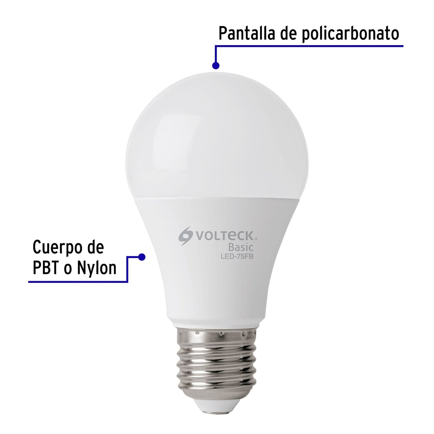 Lámpara LED A19 10 W (equiv. 75 W), luz de día, caja, Basic | LED-75FB | 28063
