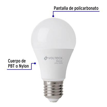 Lámpara LED A19 10 W (equiv. 75 W), luz de día, caja, Basic | LED-75FB | 28063