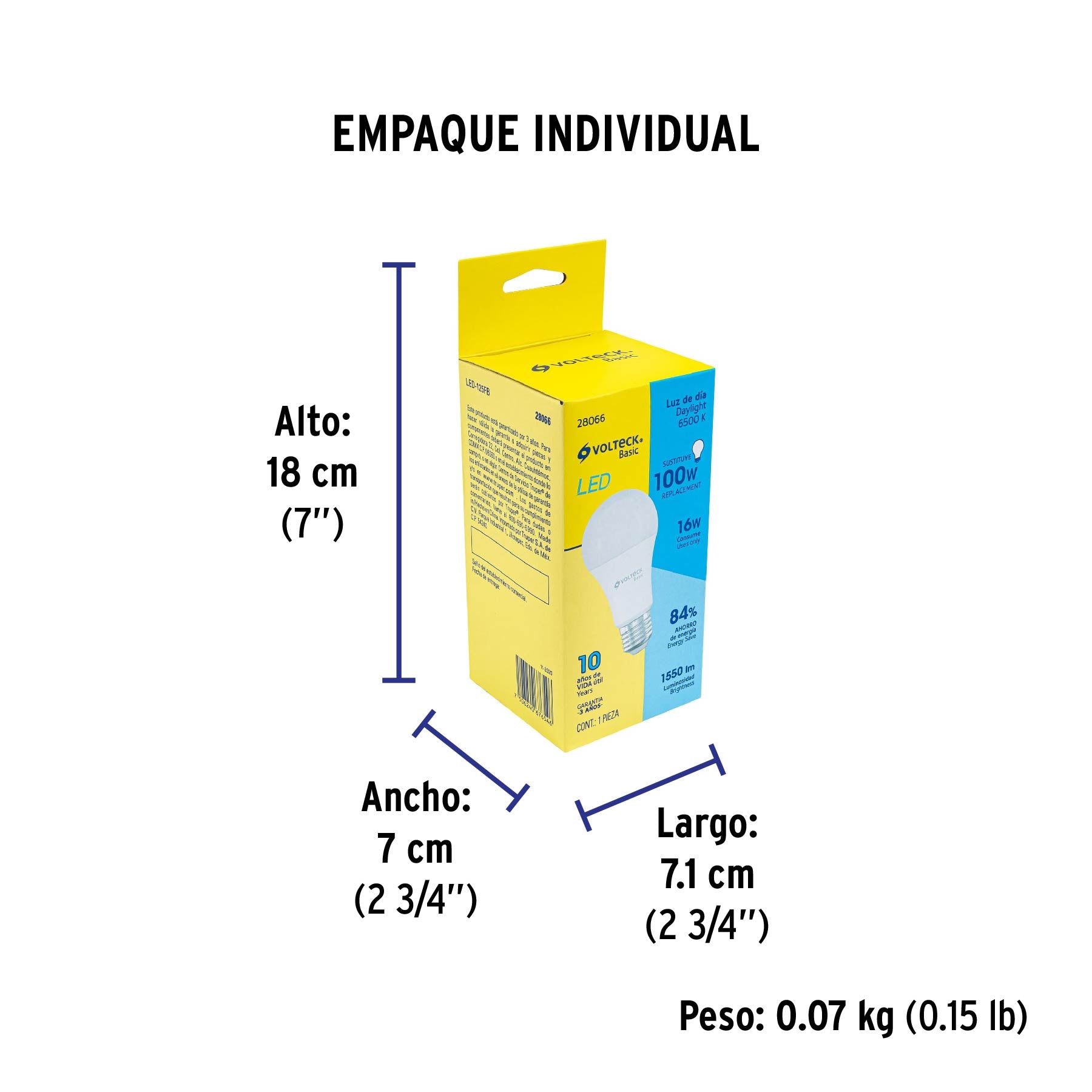 Lámpara LED A22 16 W (equiv. 100 W), luz de día, caja, Basic | LED-125FB | 28066
