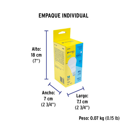 Lámpara LED A22 16 W (equiv. 100 W), luz de día, caja, Basic | LED-125FB | 28066
