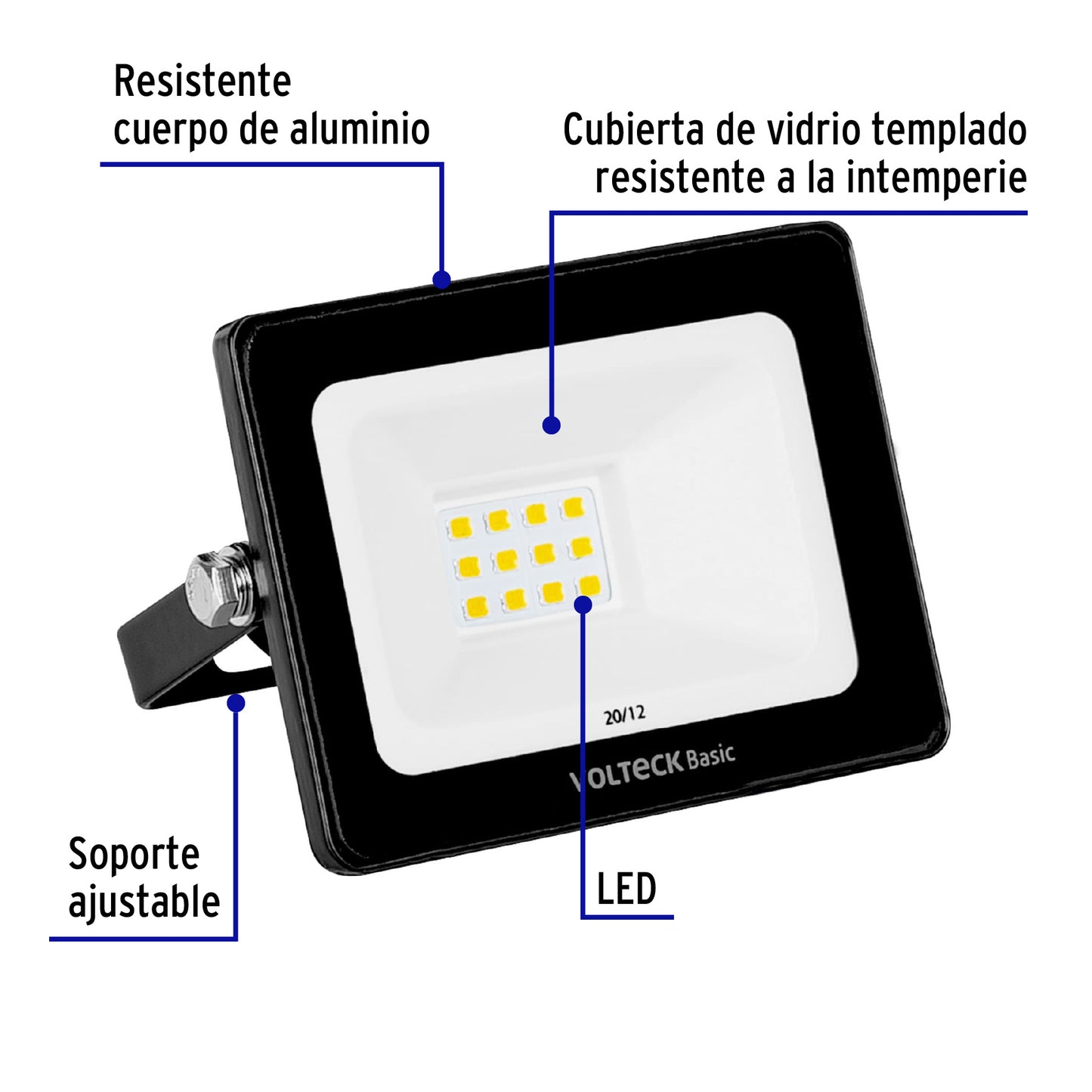 Reflector LED para exteriores 10W 3000K, VOLTECK BASIC | REF-400LC | 28089