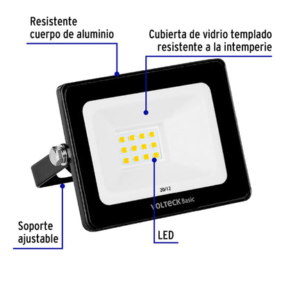Reflector LED para exteriores 10W 3000K, VOLTECK BASIC | REF-400LC | 28089