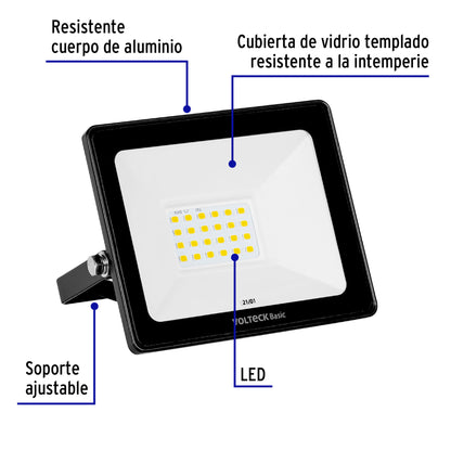 Reflector LED para exteriores 20W 3000K, VOLTECK BASIC | REF-401LC | 28090