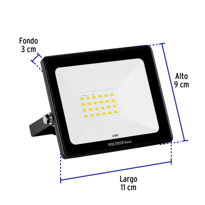 Reflector LED para exteriores 20W 3000K, VOLTECK BASIC | REF-401LC | 28090