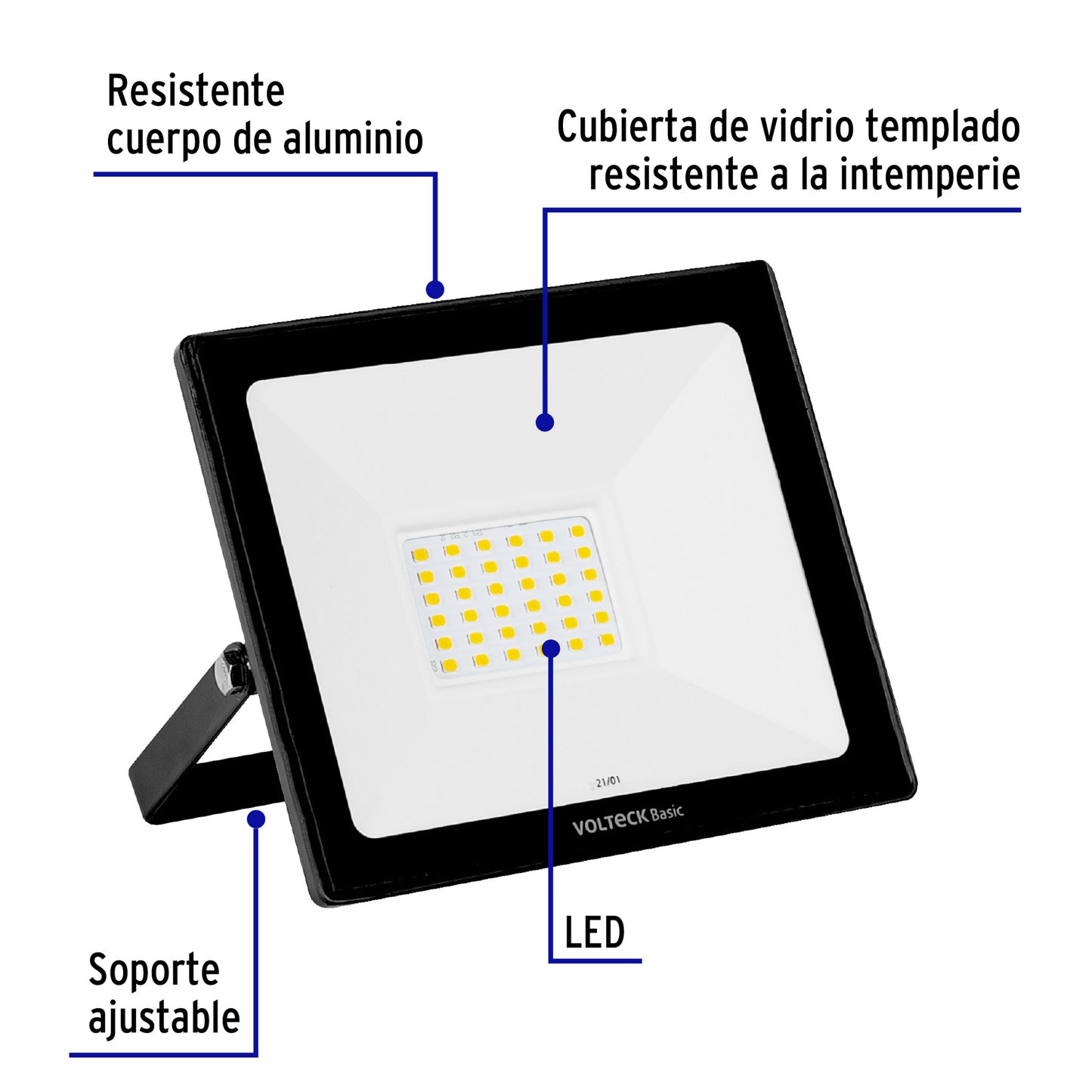 Reflector LED para exteriores 30W 3000K, VOLTECK BASIC | REF-402LC | 28091