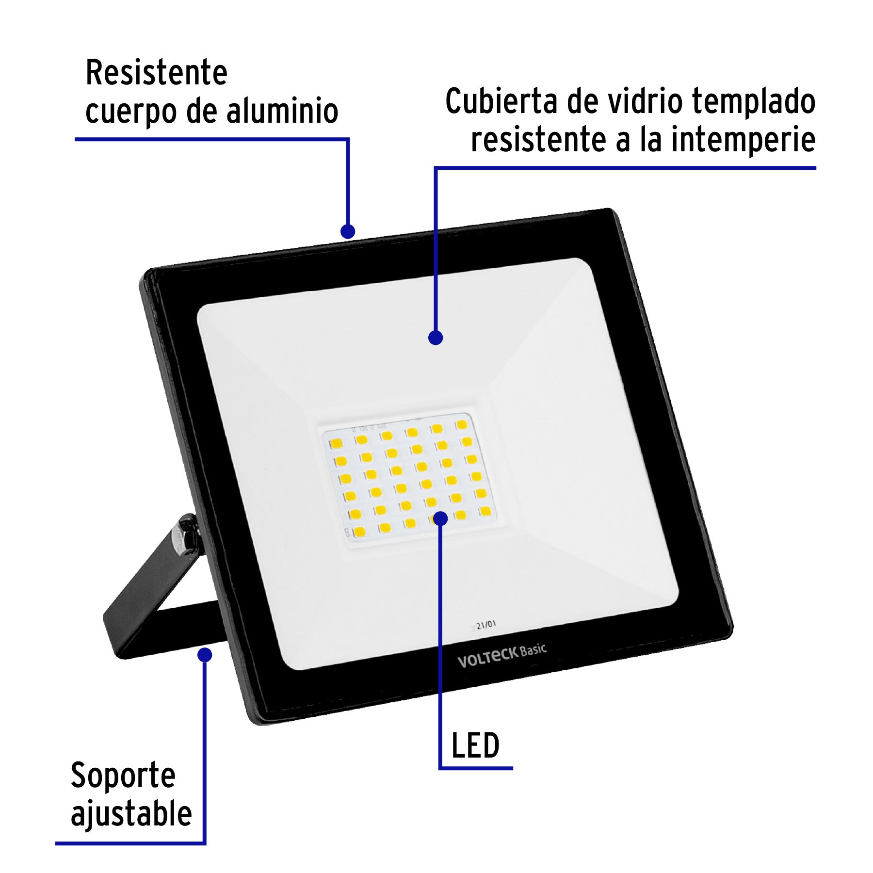Reflector LED para exteriores 30W 3000K, VOLTECK BASIC | REF-402LC | 28091