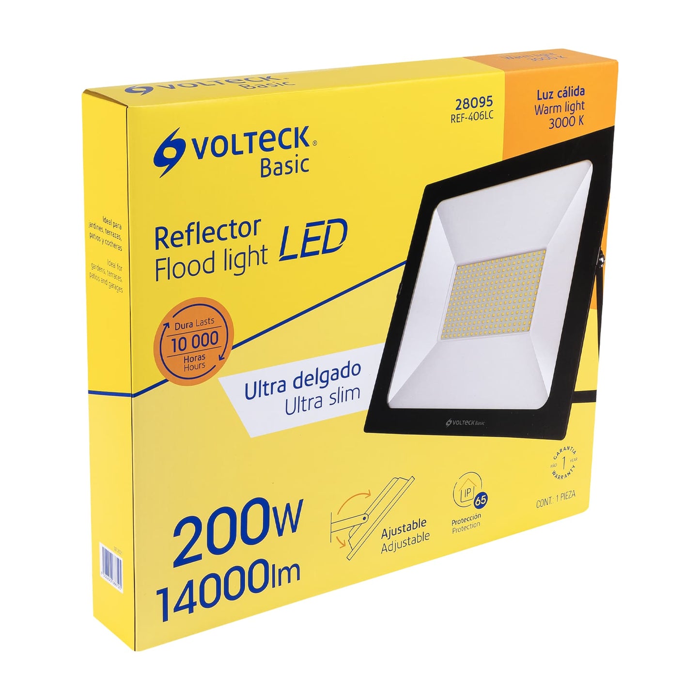 Reflector LED para exteriores 200W 3000K, VOLTECK BASIC | REF-406LC | 28095