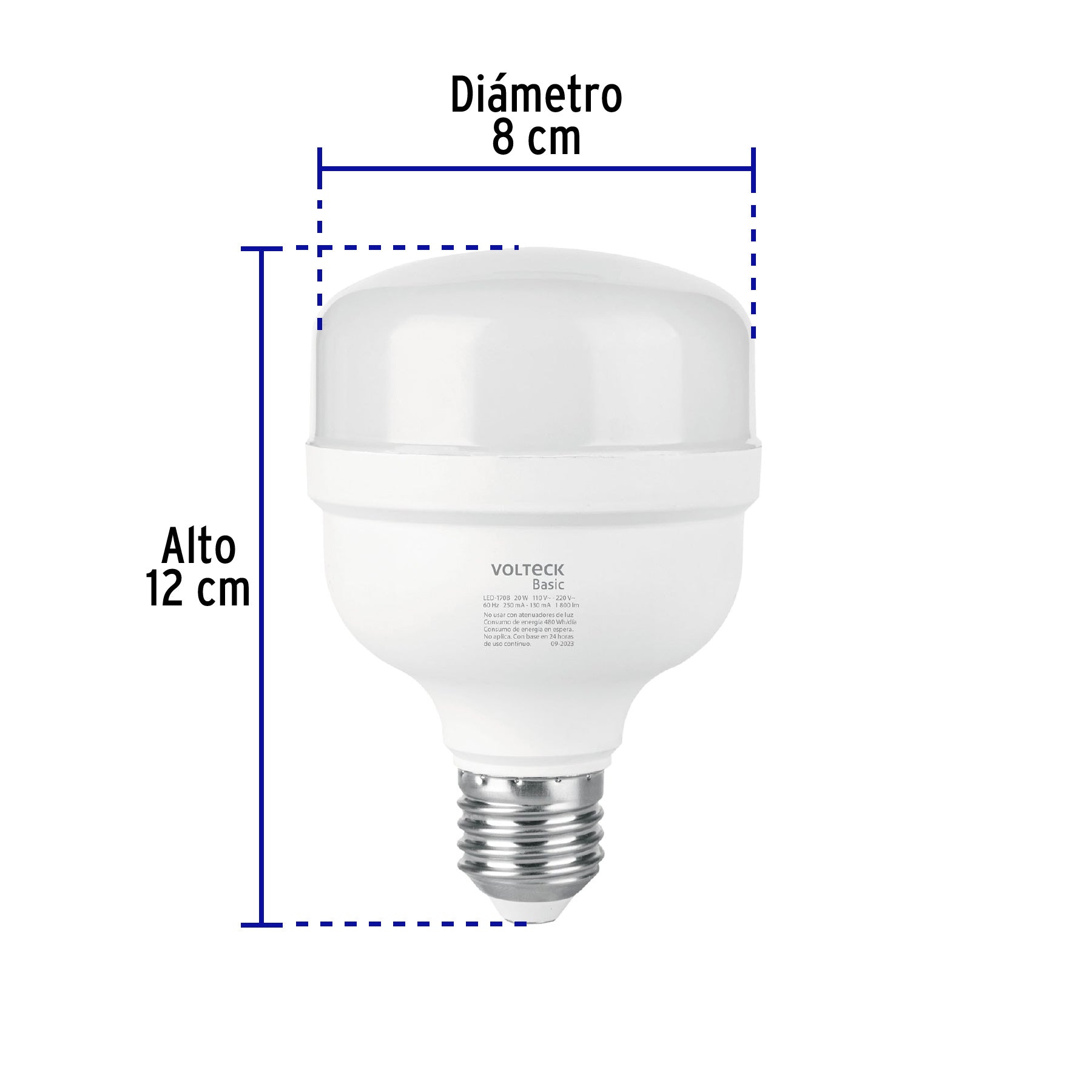 Lámpara LED alta potencia 20W (equiv. 170W) luz de día Basic | LED-170B | 28206