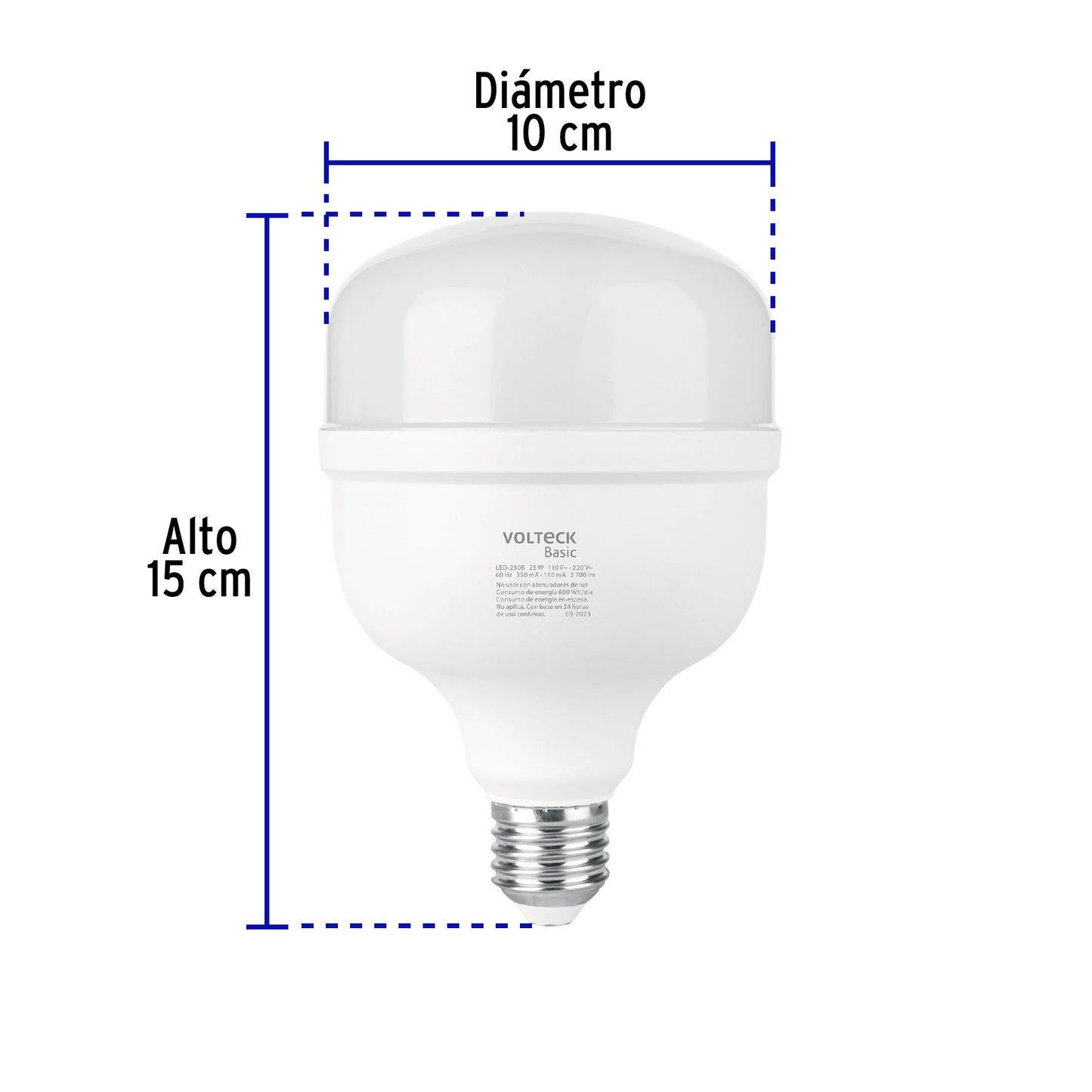 Lámpara LED alta potencia 25W (equiv. 250W) luz de día Basic | LED-250B | 28207