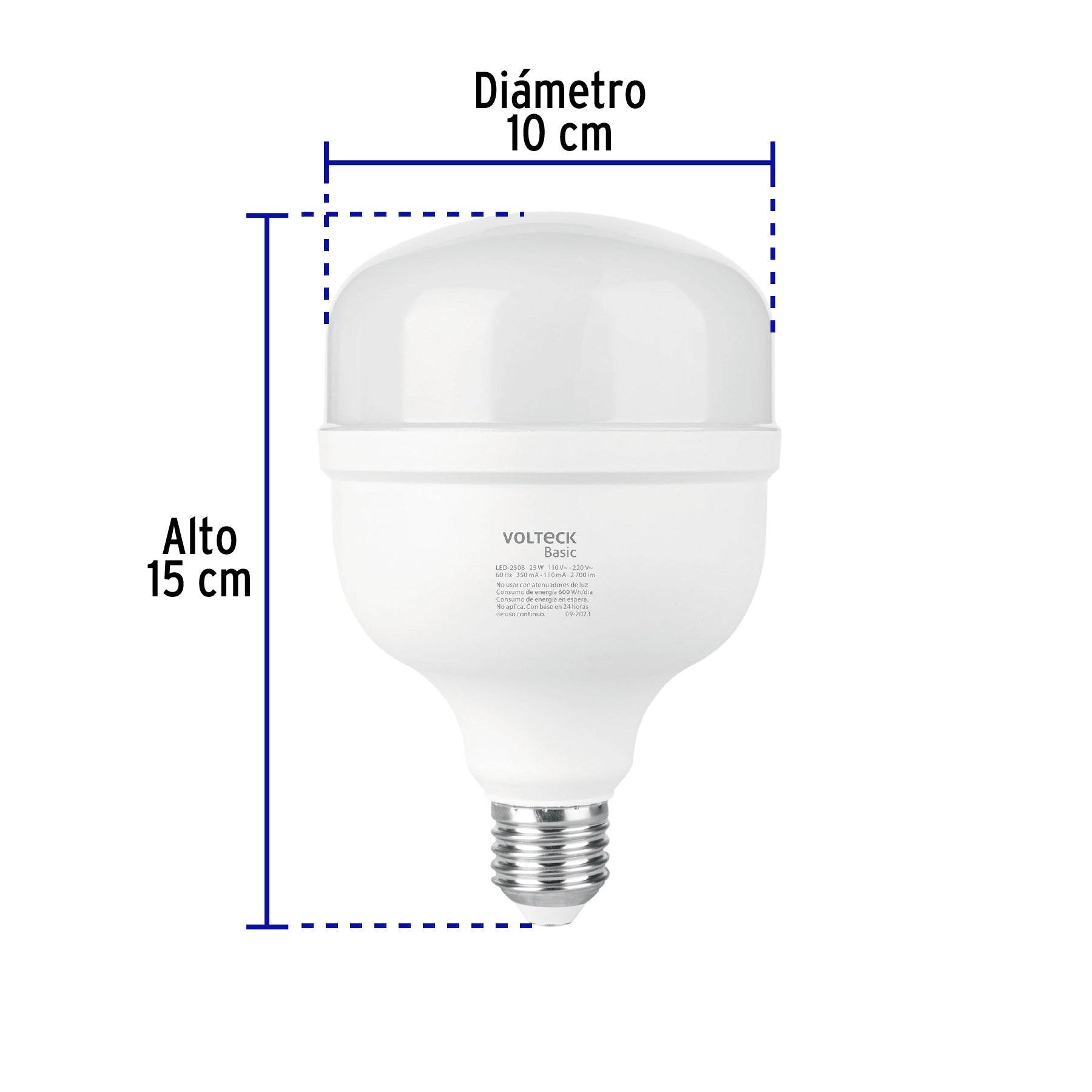 Lámpara LED alta potencia 25W (equiv. 250W) luz de día Basic | LED-250B | 28207