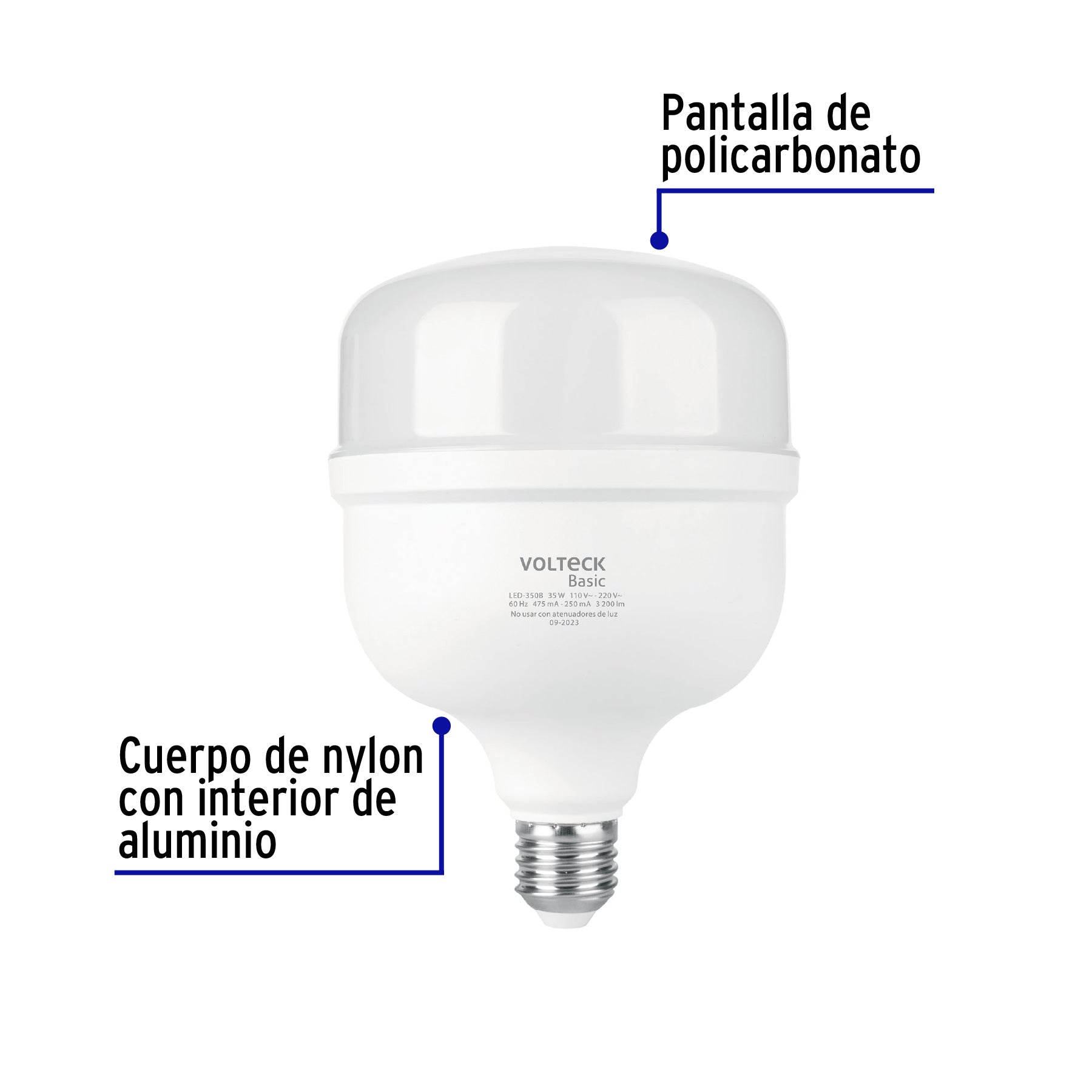 Lámpara LED alta potencia 35W (equiv. 300W) luz de día Basic | LED-350B | 28208