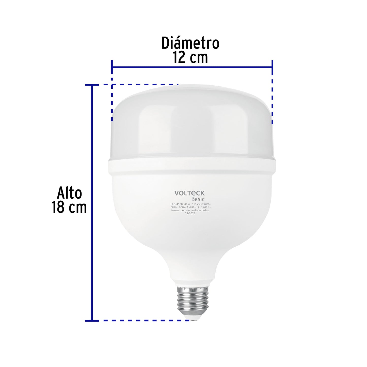 Lámpara LED alta potencia 40W (equiv. 400W) luz de día Basic | LED-450B | 28209