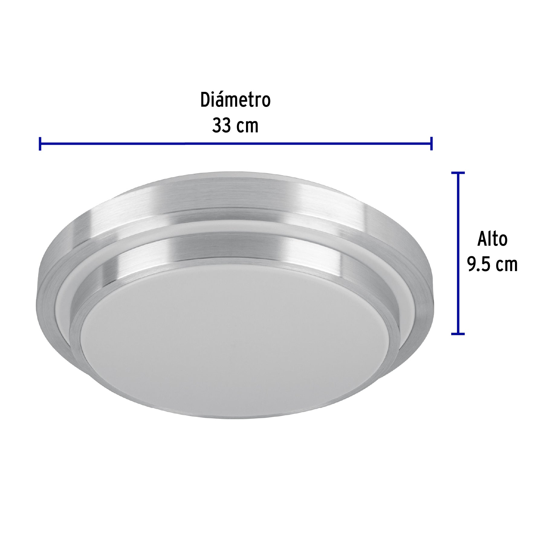 Luminario LED plafón decorativo 22W 6500K, metálico, BASIC | PLA-704L | 29008