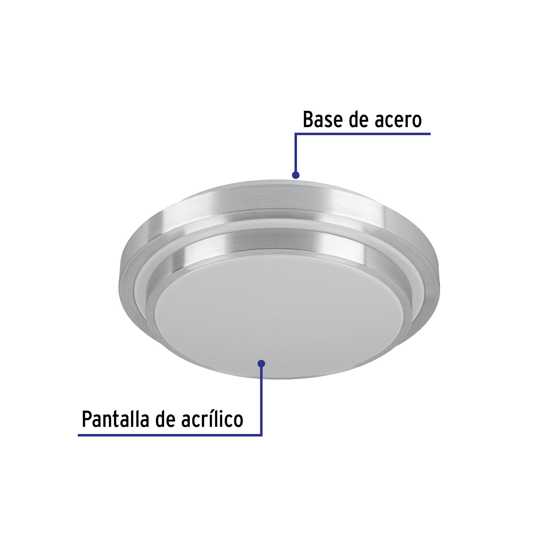 Luminario LED plafón decorativo 22W 6500K, metálico, BASIC | PLA-704L | 29008