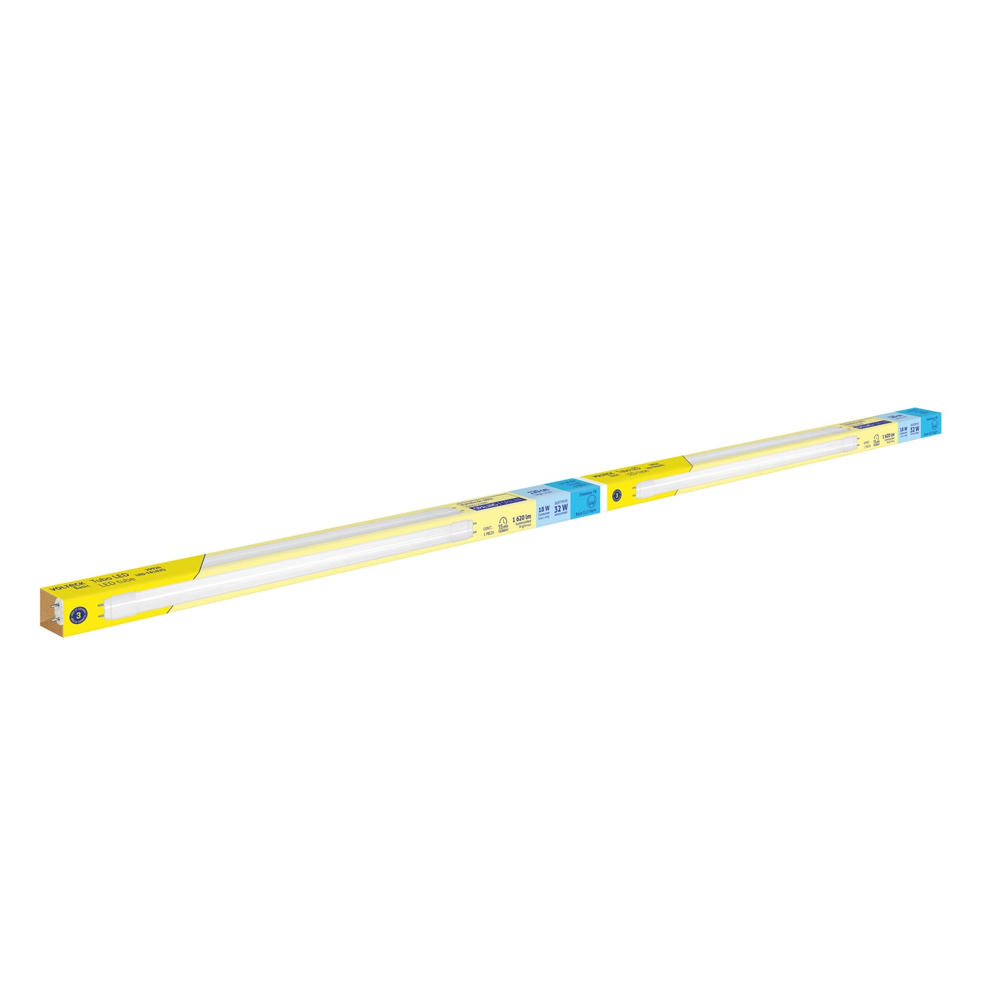 Tubo de LED T8 18 W base G13, vidrio opalino, VOLTECK BASIC | LED-T818VO | 29926