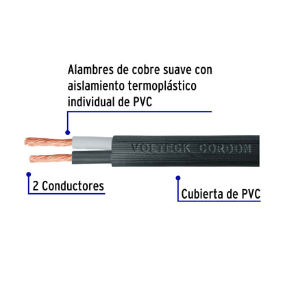 Metro de cable uso extra rudo 2 x 12 AWG en rollo de 100 m | CAUR-212 | 40003