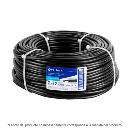 Metro de cable uso extra rudo 2 x 14 AWG en rollo de 100 m | CAUR-214 | 40004