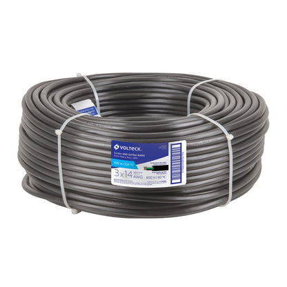 Metro de cable uso extra rudo 3 x 14 AWG en rollo de 100 m | CAUR-314 | 40007