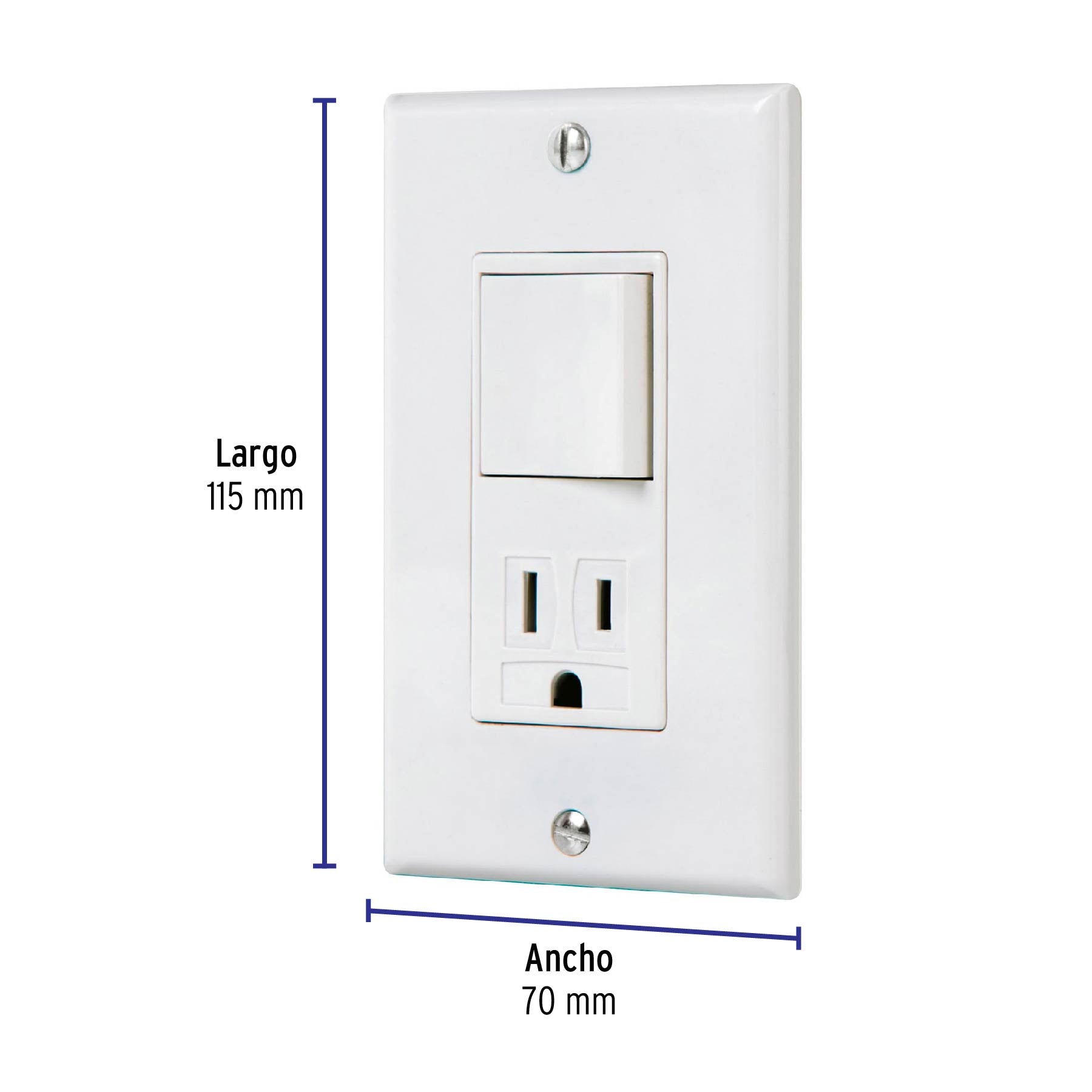 Placa armada contacto e interruptor Classic, Volteck | PA-COAP-CLP | 40018