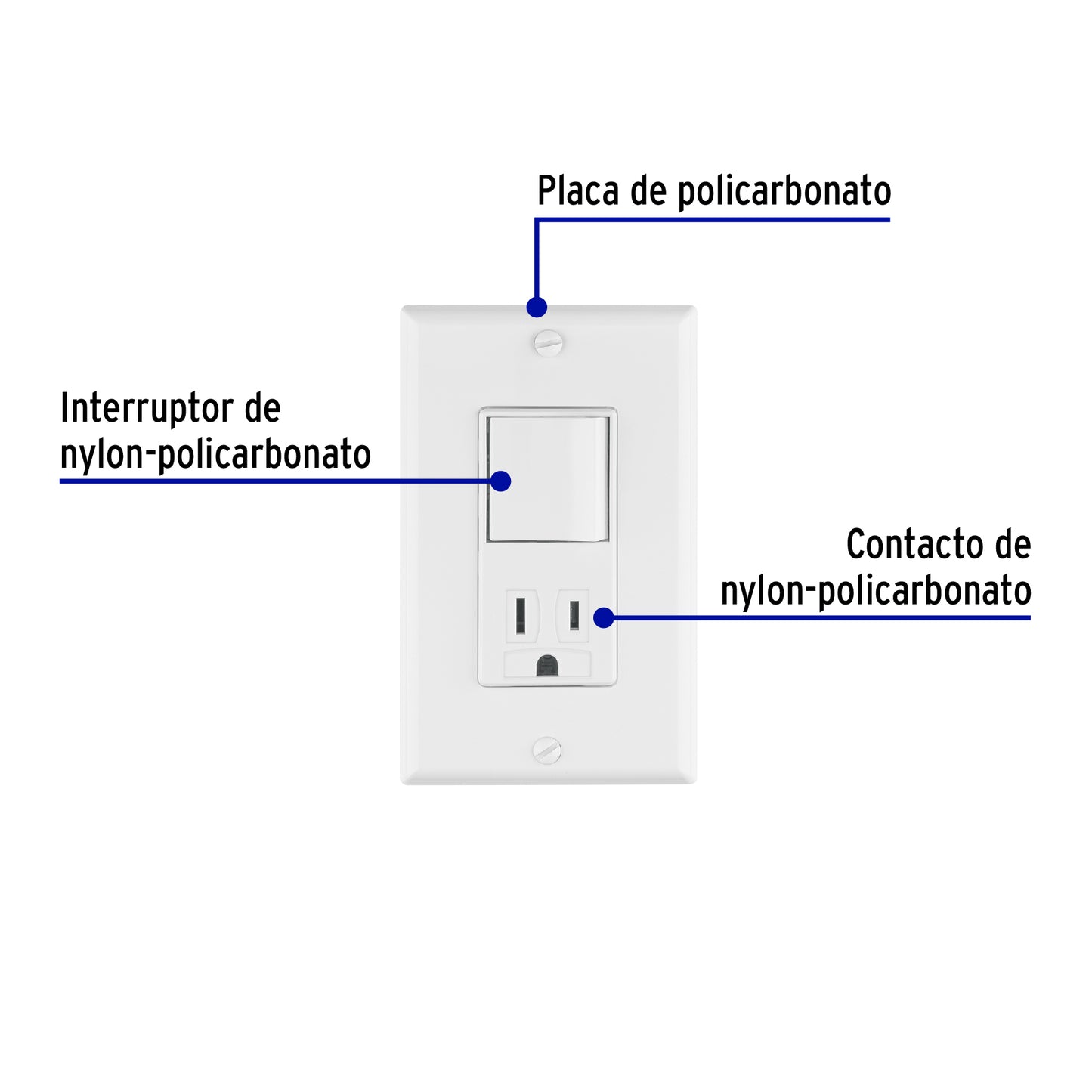 Placa armada contacto e interruptor Classic, Volteck | PA-COAP-CLP | 40018