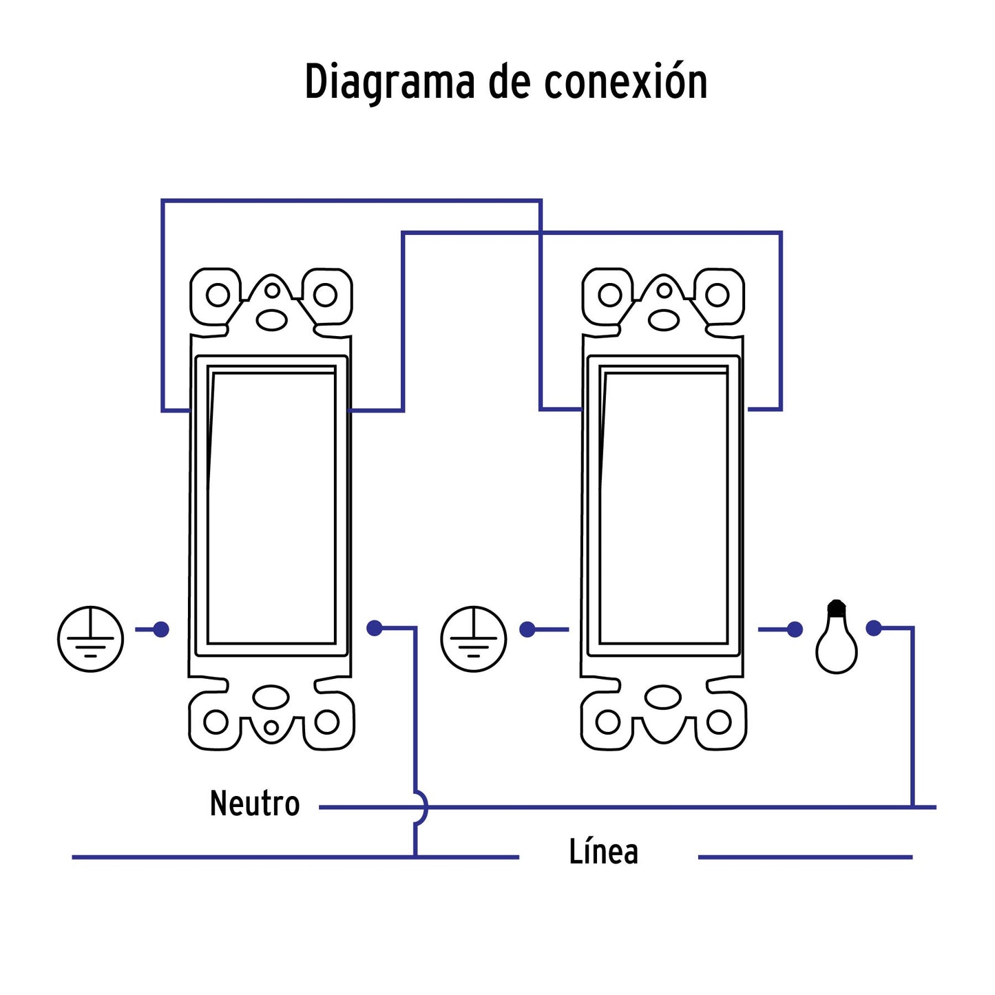 Placa armada con interruptor de tres vías, línea Classic | PA-APSE-ECLP | 40020
