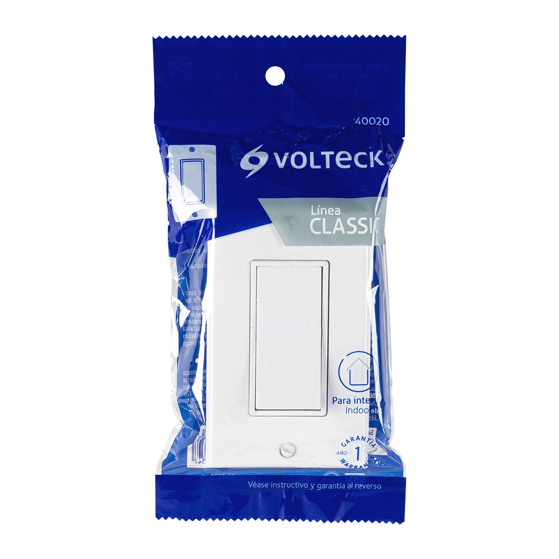 Placa armada con interruptor de tres vías, línea Classic | PA-APSE-ECLP | 40020