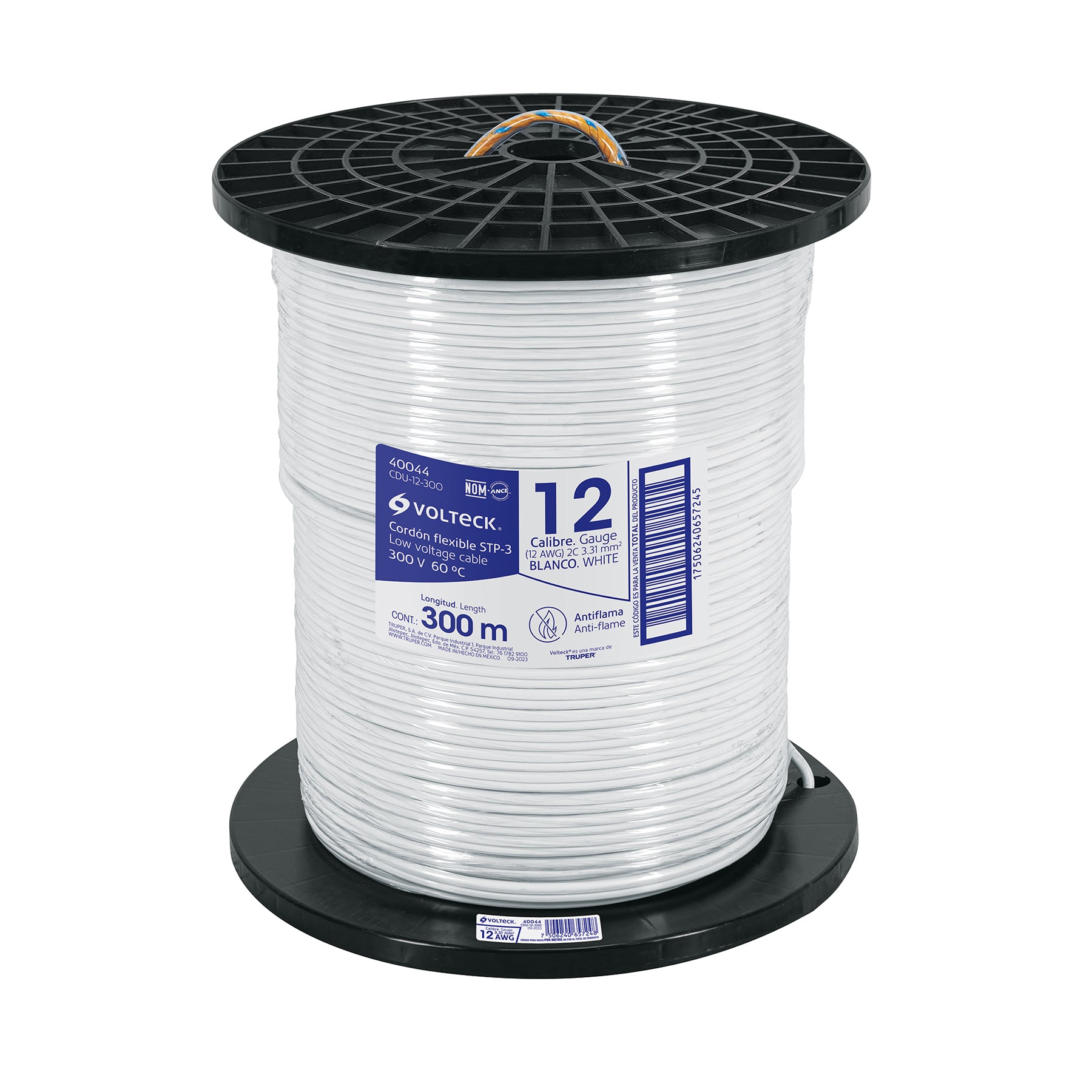 Metro de cordón dúplex flexible SPT 12 AWG en carrete 300 m | CDU-12-300 | 40044